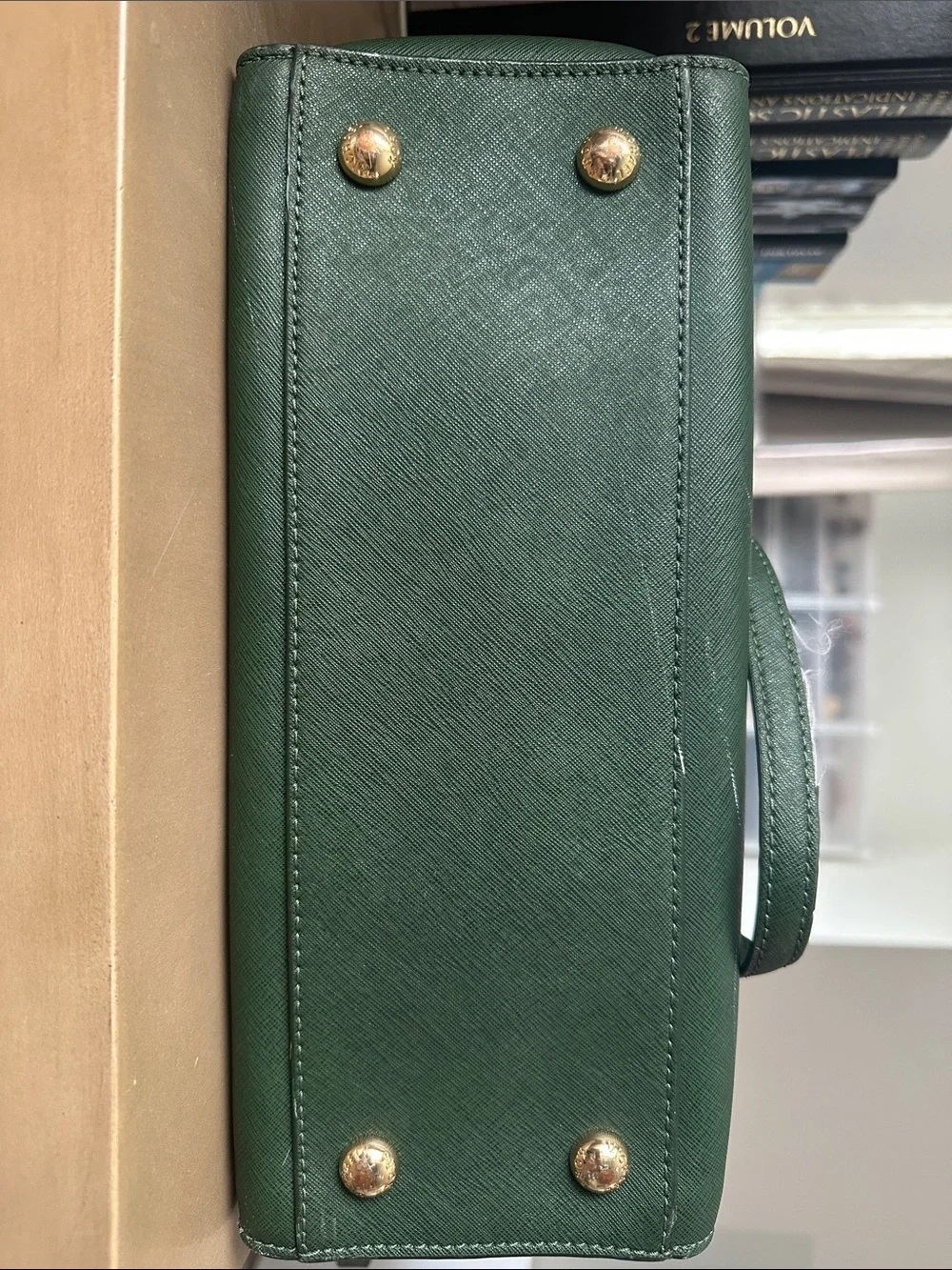 Michael Kors Green Saffiano Satchel with Gold Hardware - Picture 3 of 7